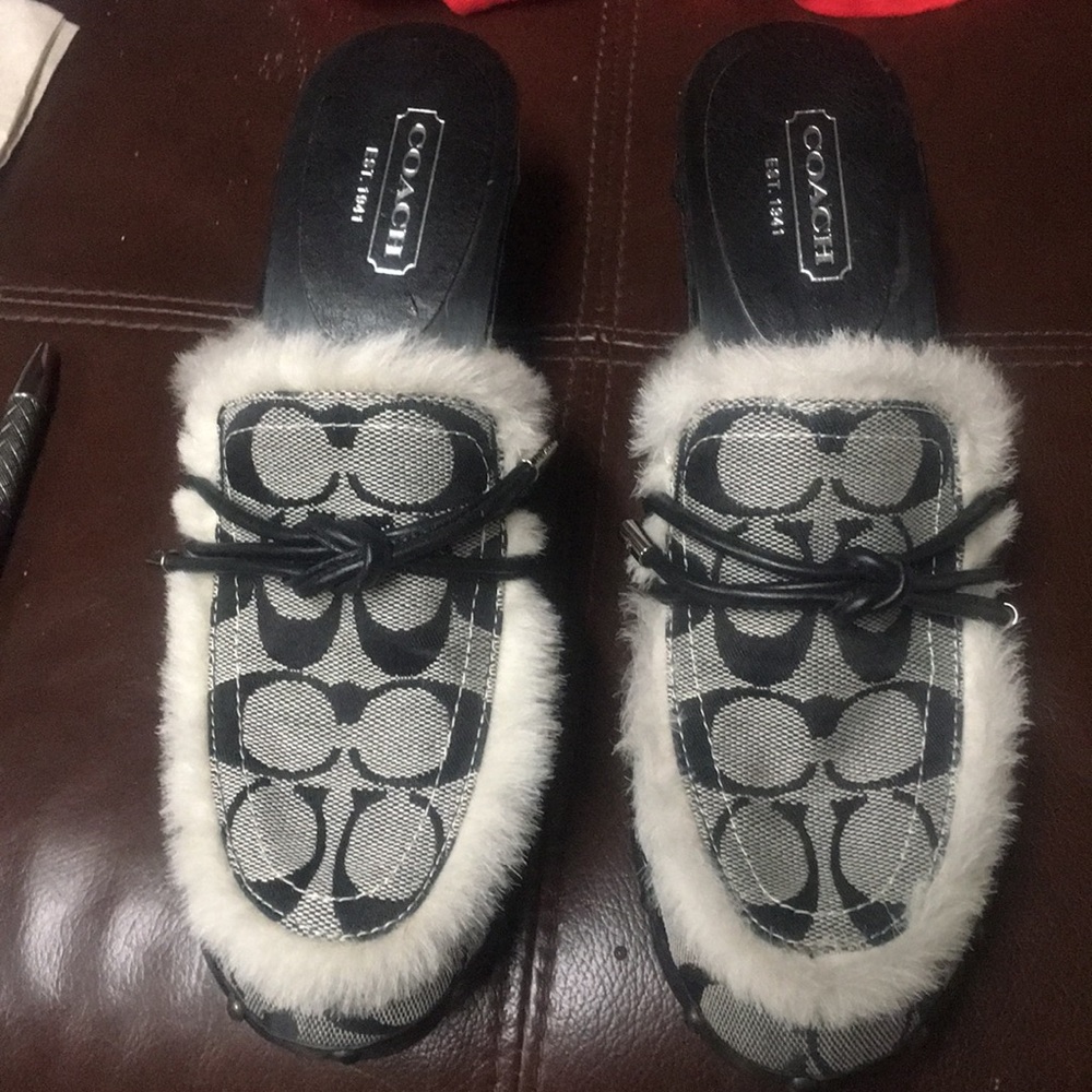 Coach Ruthie Black w/ Silver/Gray Clogs